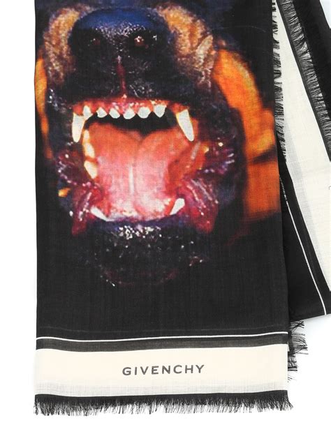 givenchy rottweiler print scarf brown